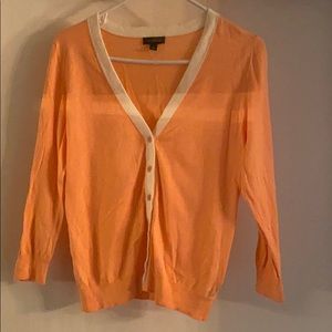 Brand New Light Coral Cardigan with White Trim